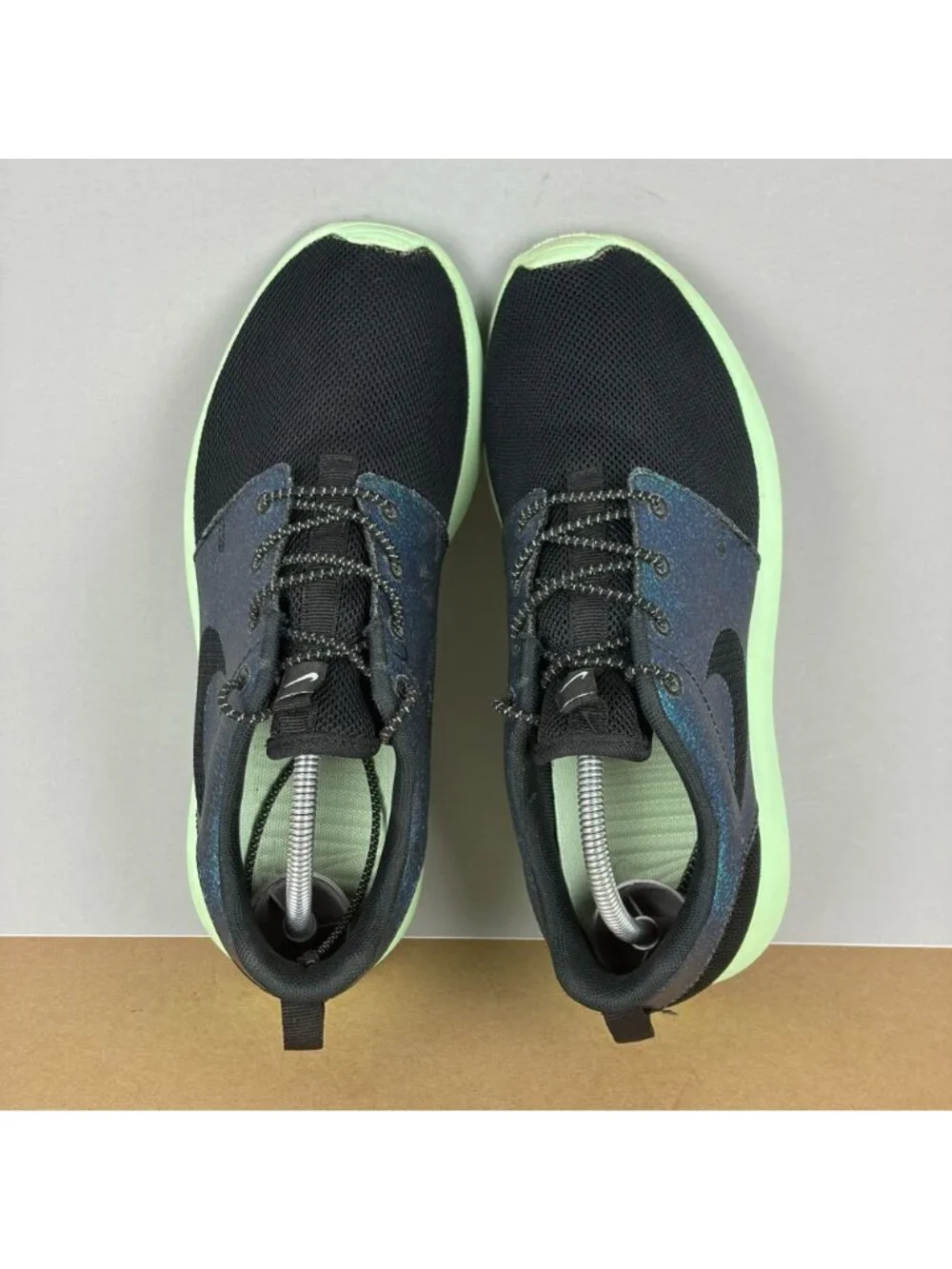 Nike Roshe Run Teal Vapor Iridescent Athletic Shoes Womens 7 Blue Black Green